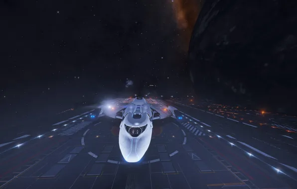 Space, planet, Spaceship, space station, Elite: Dangerous