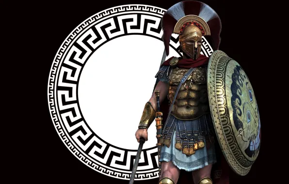 Sword, Warrior, Helmet, Shield, Spear, Hoplite, Ornament, Xiphos