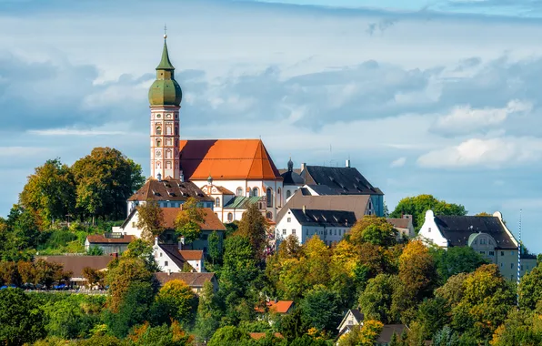 Trees, nature, home, Germany, Munich, the dome, the monastery, Germany