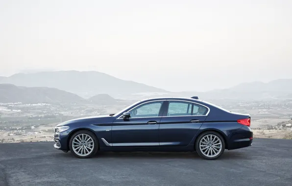 The sky, mountains, BMW, profile, sedan, xDrive, 530d, Luxury Line