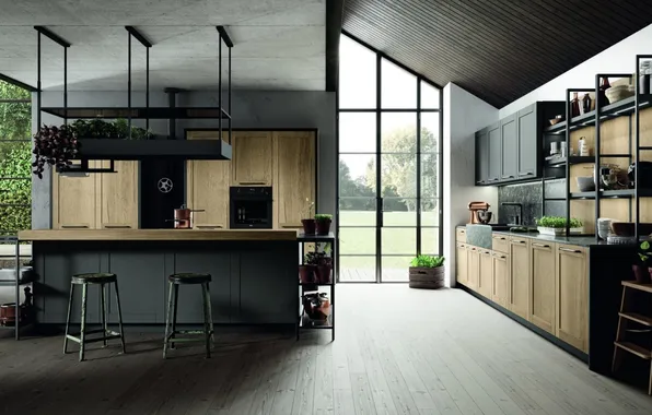 Style, Villa, interior, Italy, kitchen, dining room, dining area, Italian design