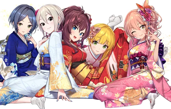 Girls, Group, IdolMaster, Yucata