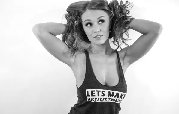 Girl, woman, model, hair, black and white, female, Leanna Decker, b/w