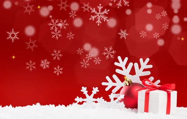 Ball, Christmas, gifts, New year, Christmas, snowflake, Photos, vectors