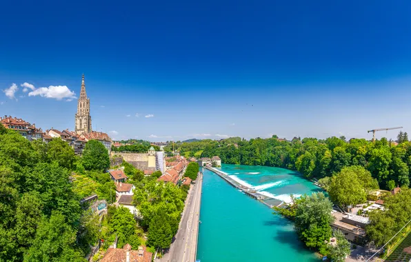 Picture river, home, Switzerland, Bern