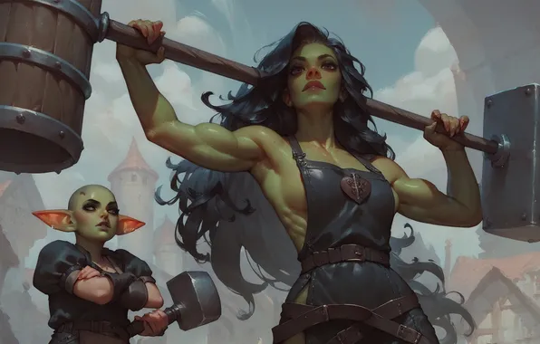 Girl, power, creatures
