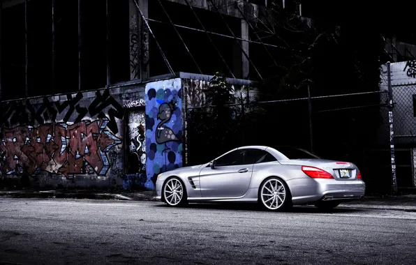 Wallpaper Mercedes-Benz, SL-class, silvery, SL 550 for mobile and
