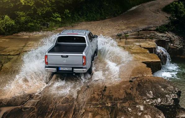 Water, river, stones, Mercedes-Benz, top, pickup, 2018, X-Class