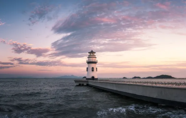 Sea, lighthouse, pierce