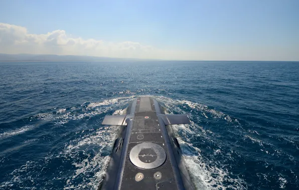 Sea, submarine, the course, surface
