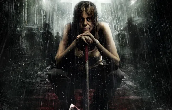 Cinema, horror, zombie, blood, zombies, panic, ocean, woman