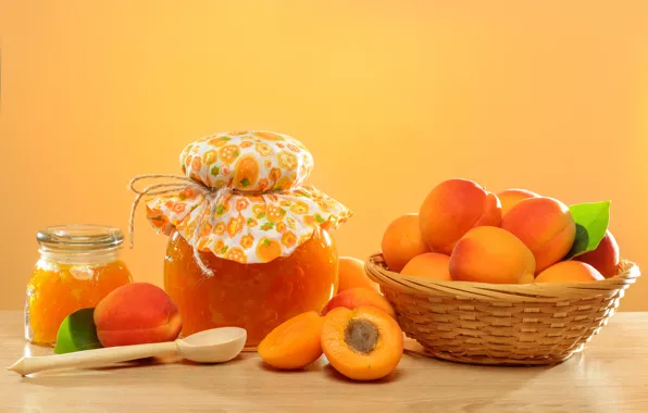 Picture fruit, wood, jam, apricots, apricot