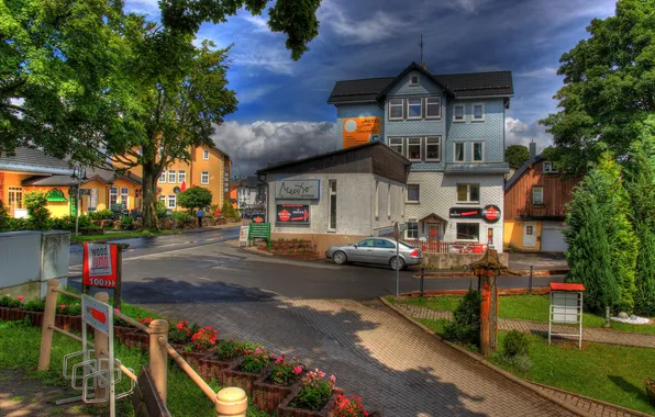 Picture machine, the city, photo, street, HDR, home, Germany, Thuringen