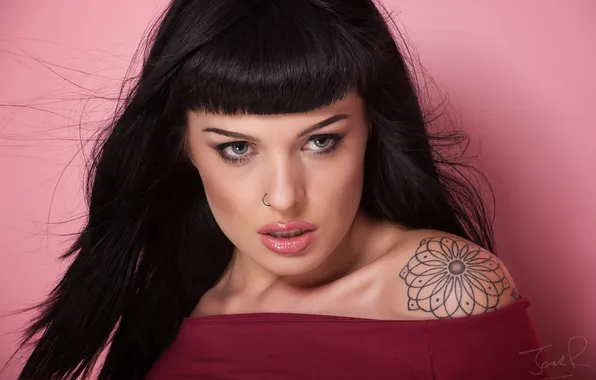 Face, portrait, makeup, tattoo, shoulder, Rebecca-Anne Latham, Beckah Suicide
