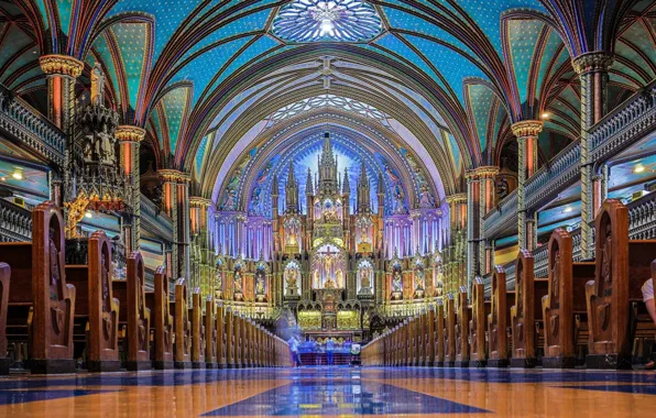 Interior, Cathedral, canada, montreal, basilica