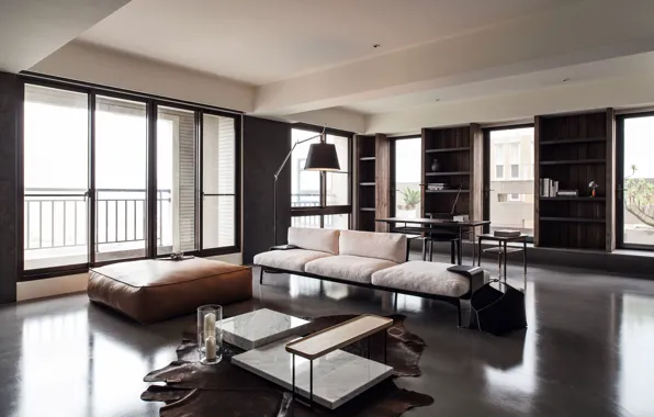Wallpaper design, interior, Taiwan, Taipei, elegant concrete home for ...