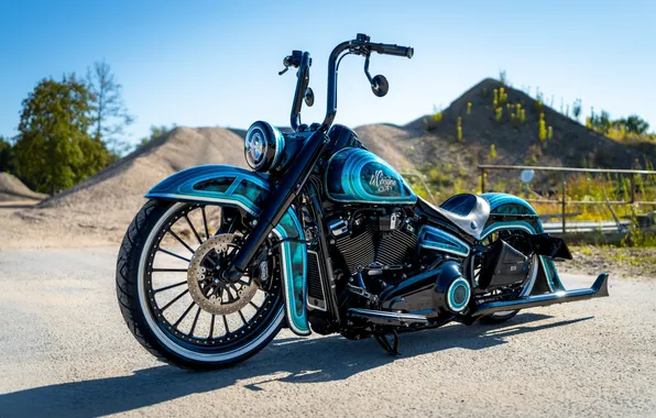 Front, Harley-Davidson, Tuning, Softail, Heritage, Customized, Thunderbike, Custombikes