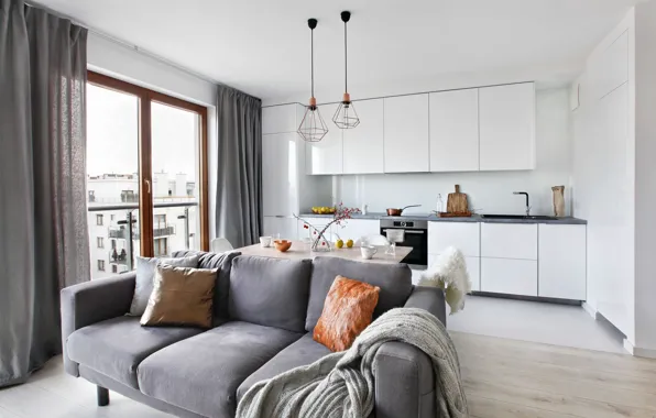 Picture interior, living room, Scandinavian Apartment