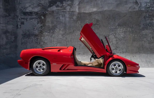 Lamborghini, supercar, side view, Diablo, Lamborghini Diablo VT Roadster