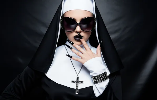 Style, background, Wallpaper, art, glasses, wallpaper, image, nun
