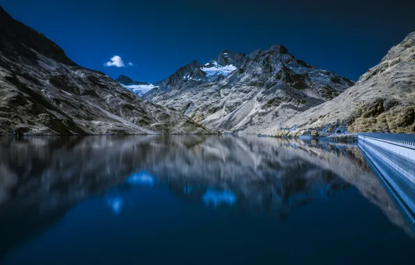 Picture mountains, lake, Austria, Galtur