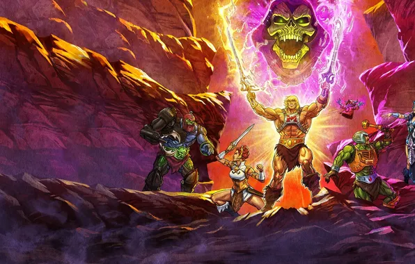 Skeletor, Battle Cat, He-Man, He-Man and the Masters of the Universe, Teela, movie characters