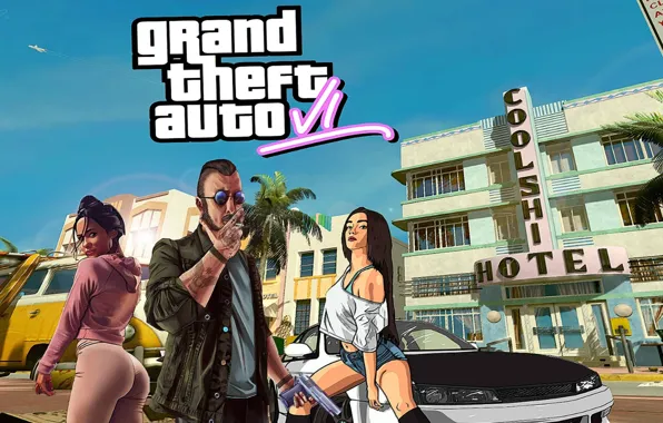 The game, logo, Logo, video game, Grand Theft Auto, Rockstar Games, GTA VI, action-adventure