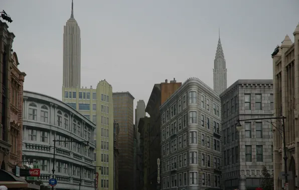 Picture street, building, the evening, USA, USA, New York, evening, street