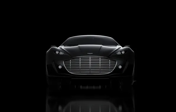 Picture Aston Martin, Black, Machine, The concept, Grille, Gauntlet, The front