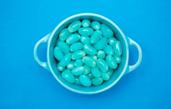 Cup, jelly beans, Blue cubed