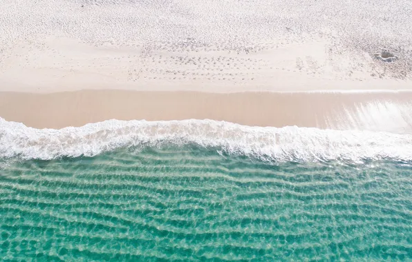 Sand, sea, wave, beach, shore, surf, the view from the top, the