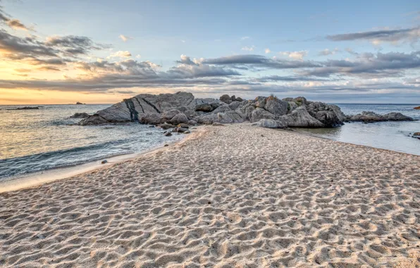Picture sand, sea, stones, Spain, Kala Estreta