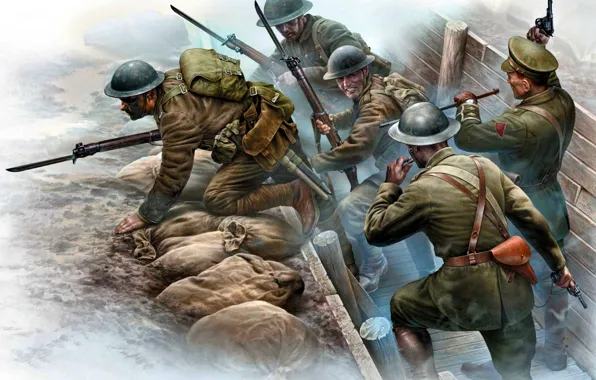 Picture Soldiers, Western front, The first World war, The battle in the trenches, The British expeditionary …
