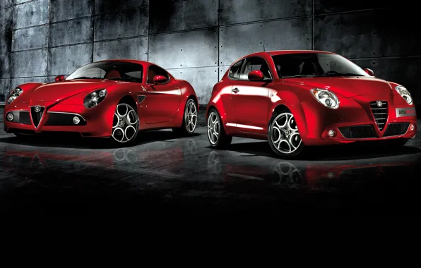 Red, auto, mixed, Alfa romeo