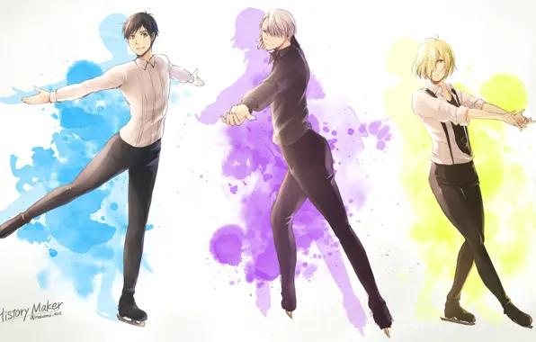 Anime, art, guys, Yuri on Ice, Yuri on the ice, Viktor Nikiforov, Yuri Plisetsky, Yuri …