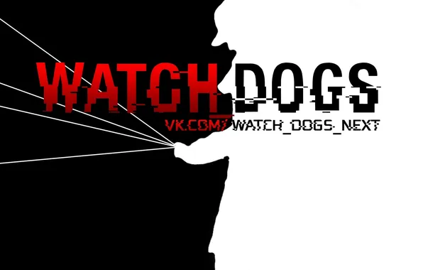 Picture the inscription, white, black, phone, Watch Dogs, Aiden Pearce