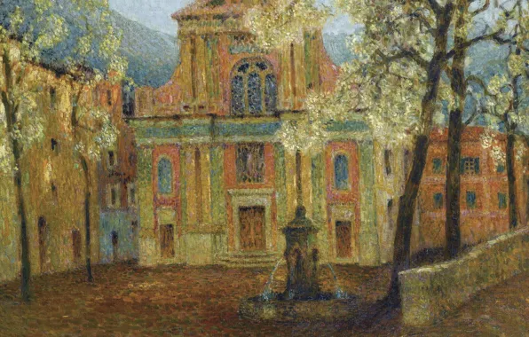 Home, picture, fountain, the urban landscape, Henry Le Sedane Products, Henri Le Sidane, The Church …