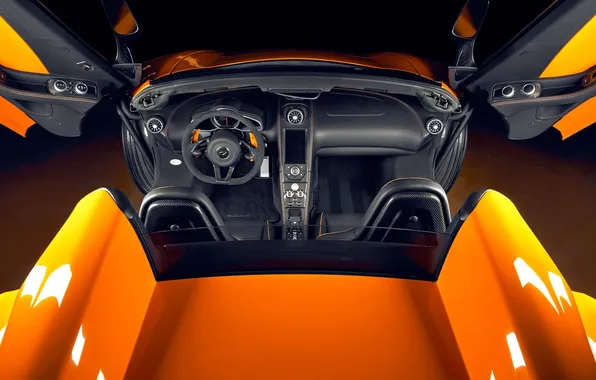 Orange, McLaren, Roadster, salon, MP4-12C, spider, rear, roadster