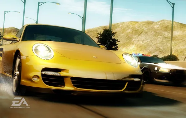 Picture speed, police, chase, Porsche, Need for Speed Undercover