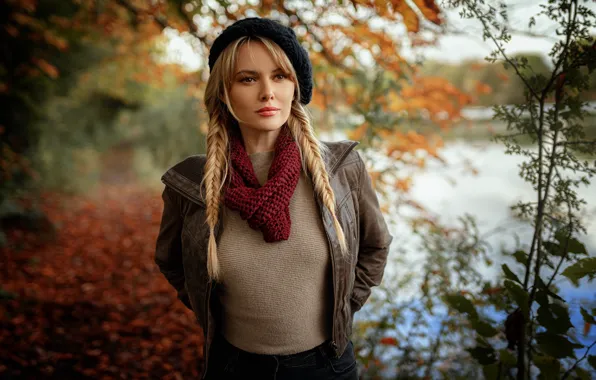 Autumn, nature, blonde, braids, braid, braids, Carla Monaco, Oliver Gibbs