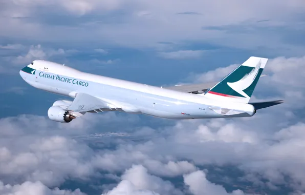 Picture Clouds, The plane, Wings, Boeing, Aviation, 747, In The Air, Flies