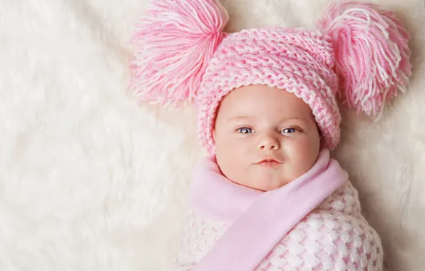 Hat, child, baby, blanket, Winter, baby, child, baby