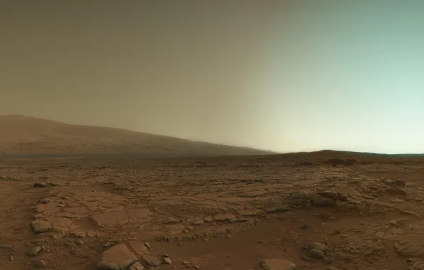 The sky, nature, mountain, Mars, twilight, Mars, Curiosity rover, Gale Crater
