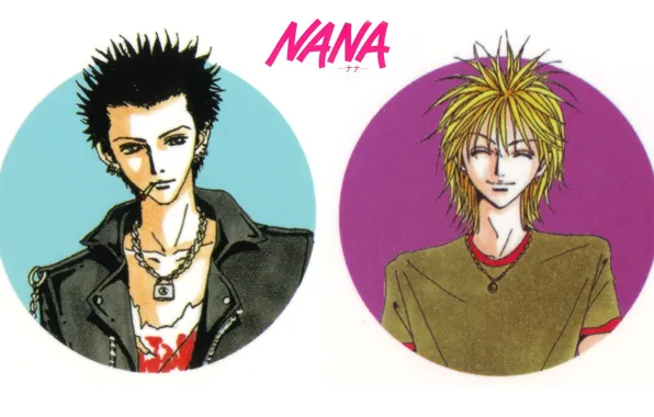 Smile, jacket, cigarette, guys, chain, nana, ren honjo, NAN