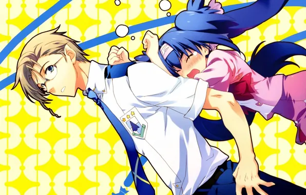 Tears, glasses, tie, emblem, shirt, two, macross frontier, klan sound