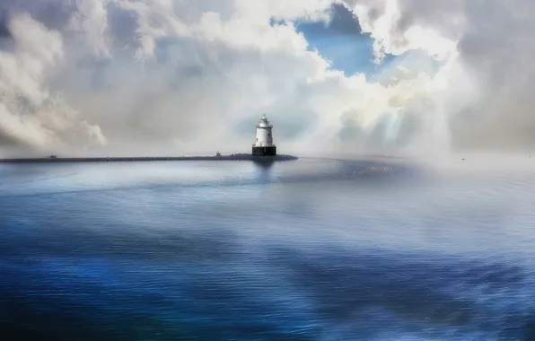 Picture sea, the sky, lighthouse