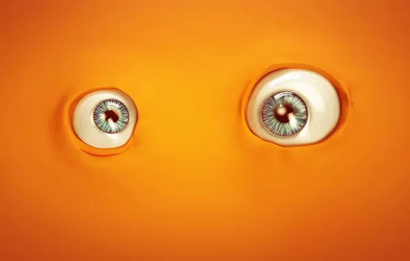 Minimalism, eyes, orange, artist, digital art, artwork, Links