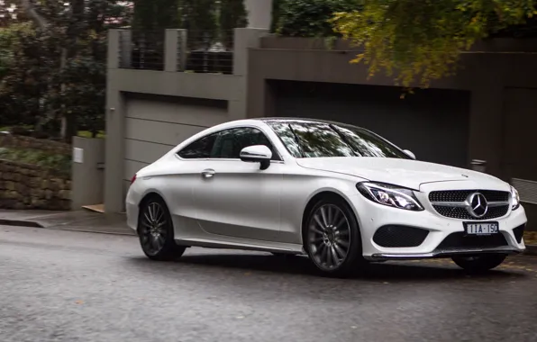 Picture car, machine, Mercedes-Benz, white, white, Mercedes, Coupe, the front