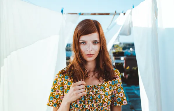 Picture look, pose, model, linen, portrait, makeup, dress, hairstyle