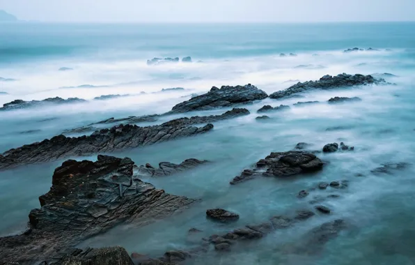 Sea, landscape, rocks